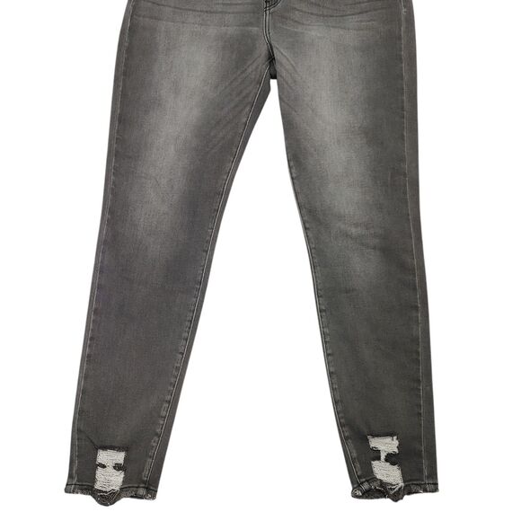 KanCan Women’s Size 15/31 High Rise Skinny Stretch Jeans Gray Distressed Hem - Picture 3 of 12